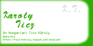 karoly ticz business card
